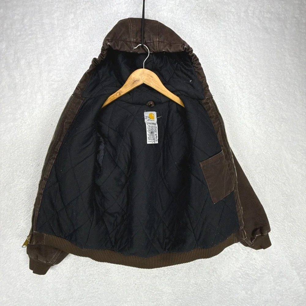 Carhartt Sandstone Jacket Quilt Lined Youth Large (10/12) YYJ130 DKB Dark Brown‎
